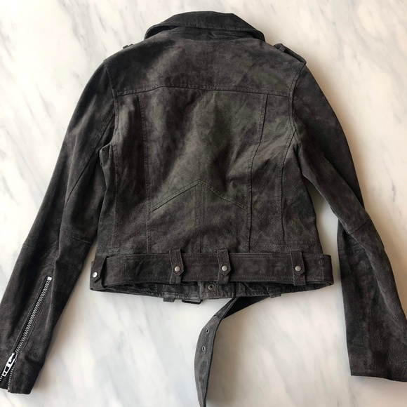 BLANKNYC Suede Moto Jacket in French Grey - Picture 4 of 6